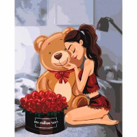 Картина за номерами 40*50см + фарби + пензель 2шт з рамкою, One million roses