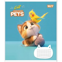 Зошит 12 аркушів клітинка Cat and pets