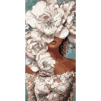 Картина за номерами 40*80см + фарби + пензель 3 шт з рамкою Квіткова флора