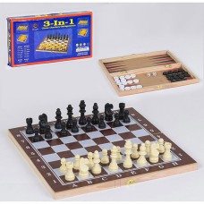Гра настільна 3 в 1 Шахи, шашки, нарди дерев'яні
