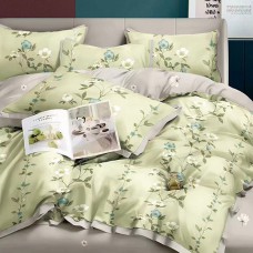 Комплект постільної білизни Soho євро 200*230 см Flower Olive Grey