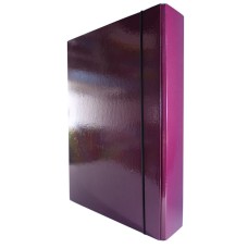 Папка короб картонная на резинке А4 60 мм Item фиолетовая