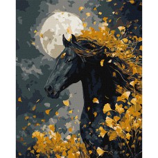 Картина за номерами 40*50см + фарби + пензель 3 шт з рамкою Кінь і вітер