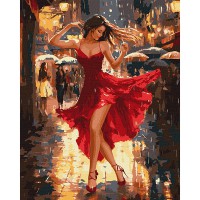 Картина за номерами 40*50см + фарби + пензель 3 шт з рамкою Танець під дощем