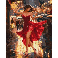 Картина за номерами 40*50см + фарби + пензель 3 шт з рамкою Танець під дощем