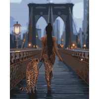 Картина за номерами 40*50см + фарби + пензель 3 шт з рамкою Хижі дівчата