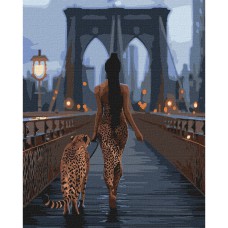 Картина за номерами 40*50см + фарби + пензель 3 шт з рамкою Хижі дівчата