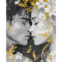 Картина за номерами 40*50см + фарби + пензель 3 шт з рамкою Погляд губами