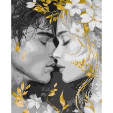 Картина за номерами 40*50см + фарби + пензель 3 шт з рамкою Погляд губами