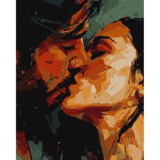 Картина за номерами 40*50см + фарби + пензель 3 шт з рамкою Він, Вона та Пристрасть