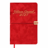 Щоденник датований А6 2026 VELOUR червоний