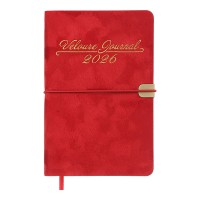 Щоденник датований А6 2026 VELOUR червоний