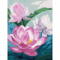 Картина за номерами 30*40см + фарби + пензель 3 шт з рамкою Світло на ставку