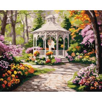 Картина за номерами 40*50см + фарби + пензель 2шт з рамкою Квіткова галявина