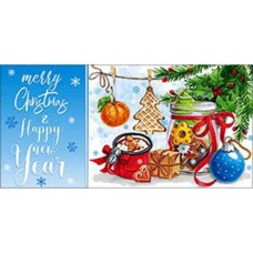 Открытка-конверт для денег С Новым Годом и Рождеством Христовым