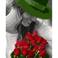 Картина за номерами 40*50см + фарби + пензель 3 шт з рамкою Квіти кохання