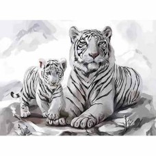 Алмазная мозайка 20*30см Бенгальские тигры