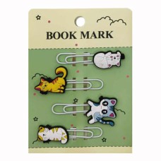 Скріпка-закладка силіконова Котик 4шт