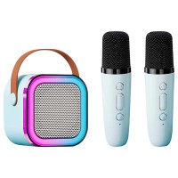 Мікрофон світлодіодний бездротовий 2шт блакитний