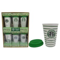 Чашка керамическая 440мл Starbucks с силиконовой крышкой