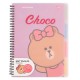 Блокнот В5 на пружині 80 аркушів Line Friends. Choco