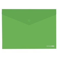 Папка конверт B5 прозрачная на кнопке зеленый