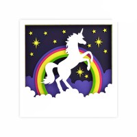Картина 3D 30*30см Юнікорн та райдуга