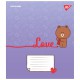 Тетрадь 12 листов ячейка Line Friends. Love letter