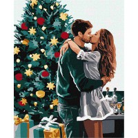 Картина за номерами 40*50см + фарби + пензель 3 шт. з рамкою В улюблених обіймах