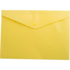 Папка конверт А4 прозрачная на кнопке Buromax желтая