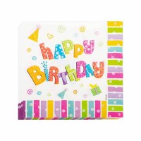 Салфетки паперові 20шт 330*330мм Happy Birthday