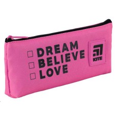 Пенал Kite 1 відділення Dream believe love рожевий