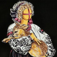 Картина за номерами 40*40см на чорному фоні Пригорнута