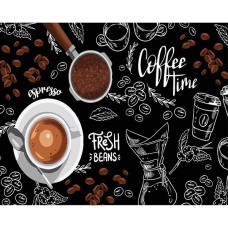 Картина за номерами 40*50см на чорному фоні Час кави