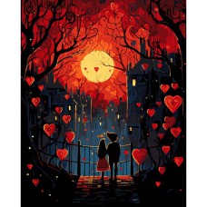 Картина за номерами 40*50см на чорному фоні Побачення