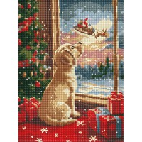 Алмазна мозайка 30*40см без підрамника Мрійливе цуценя