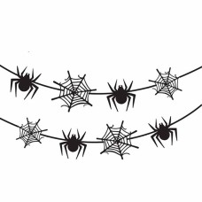 Гирлянда бумажная фигурная Хэллоуин Spider Webs 13 фигурок 3м