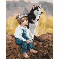 Картина по номерам 40*50см + краски + кисть 2шт с рамкой Настоящие друзья Картина по номерам 40*50см + краски + кисть 2шт с рамкой Настоящие друзья