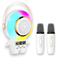 Караоке-станція Bluetooth Космонавт з 2 мікрофонами та підсвічуванням
