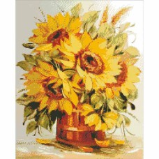 Алмазна мозайка 40*50см Букет соняшників