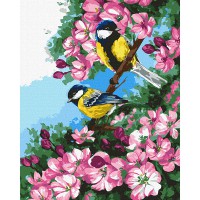 Картина за номерами 40*50см + фарби + пензель 2 шт з рамкою Нерозлучна пара