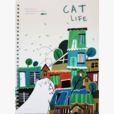 Блокнот А4 на пружине 50 листов Cat life