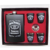 Набір подарунковий фляга 270мл + 4 чарки + лійка Jack Daniels