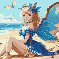 Картина за номерами 40*40см + фарби + пензель 3 шт з рамкою Чарівна феєчка