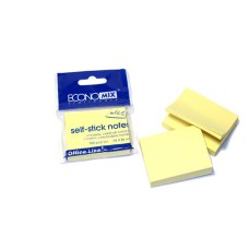 Папір для нотаток з клейким шаром 38*50 мм жовті (блок 100 аркушів)