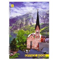 Канцелярська книга А4 клітинка 80 аркушів тверда обкладинка на пружині