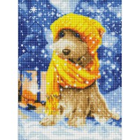 Алмазна мозайка 30*40см без підрамника Пухнастий друг