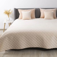 Покривало ТЕП VELOUR 150*210 см Персиковий/Ромб круглий