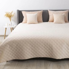 Покривало ТЕП VELOUR 150*210 см Персиковий/Ромб круглий