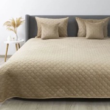 Покривало ТЕП VELOUR 150*210 см Золотий беж/Ромб круглий